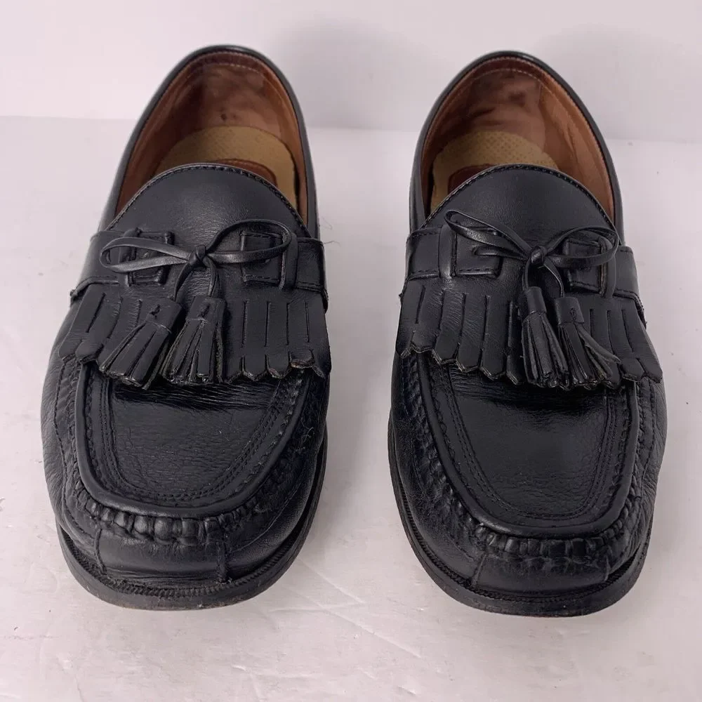 Johnston & Murphy Argon II Loafer 20-0593‎ Tassel Black Leather shoes Men's 11 M
